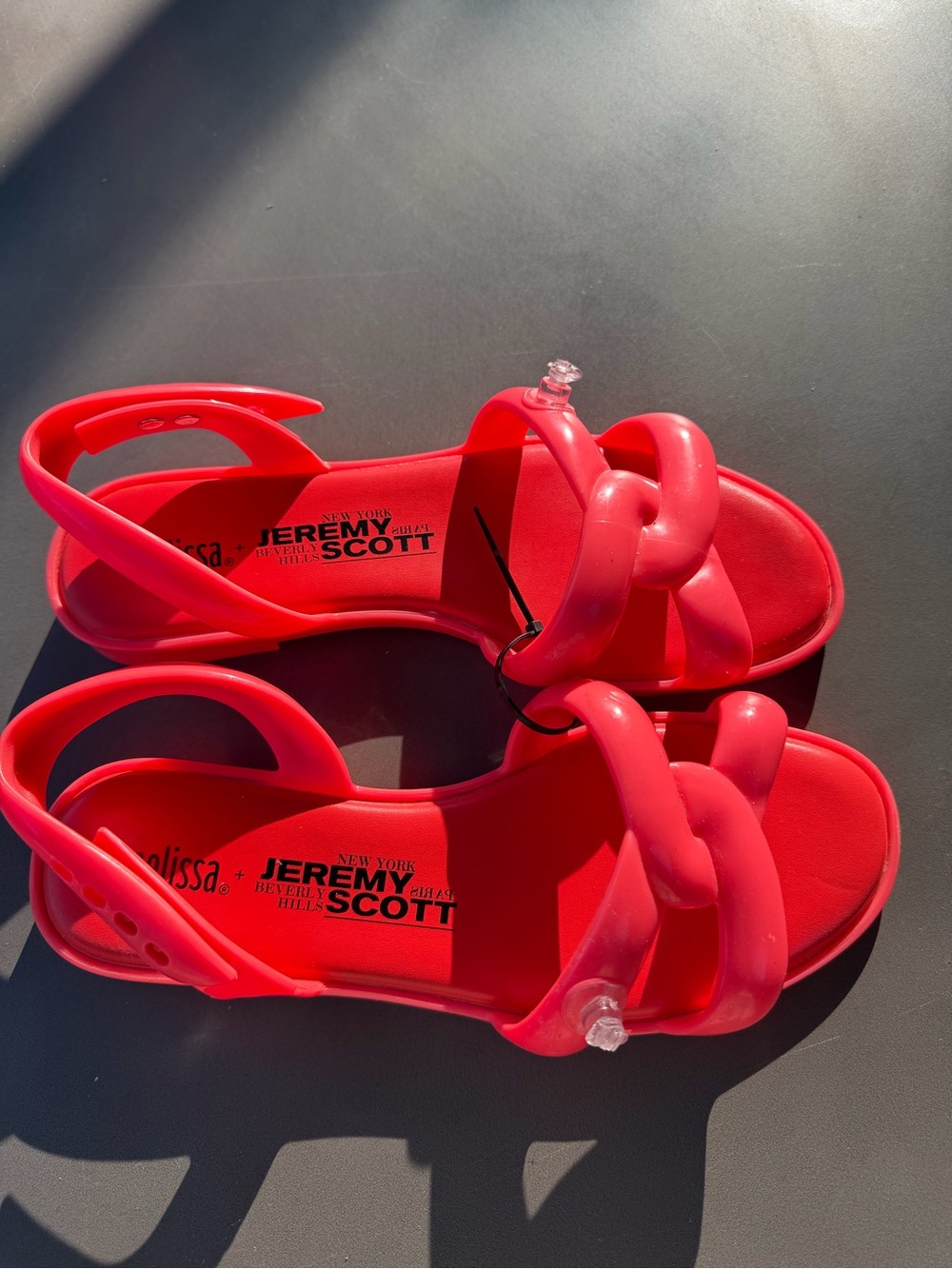 Jeremy Scott x Melissa neon  Tube Jelly Knot Strap Sandals size 8